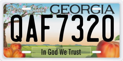 GA license plate QAF7320