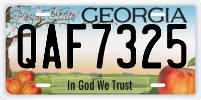 GA license plate QAF7325