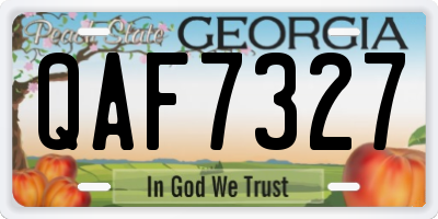 GA license plate QAF7327
