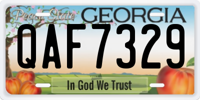 GA license plate QAF7329
