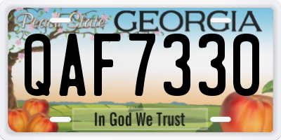 GA license plate QAF7330