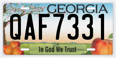 GA license plate QAF7331