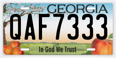 GA license plate QAF7333