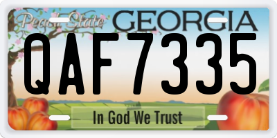 GA license plate QAF7335