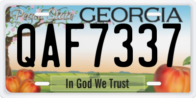 GA license plate QAF7337