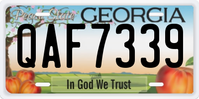GA license plate QAF7339