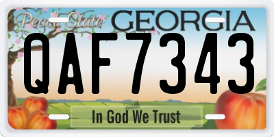 GA license plate QAF7343