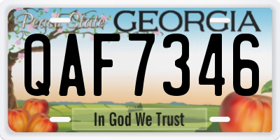 GA license plate QAF7346