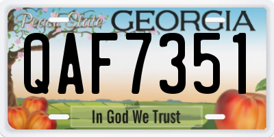 GA license plate QAF7351