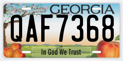 GA license plate QAF7368
