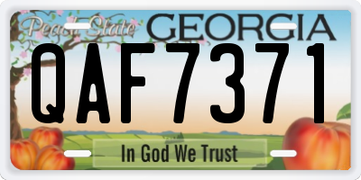 GA license plate QAF7371
