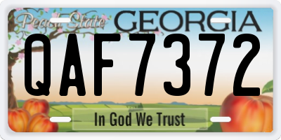 GA license plate QAF7372