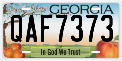 GA license plate QAF7373