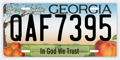 GA license plate QAF7395
