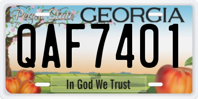 GA license plate QAF7401