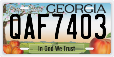 GA license plate QAF7403