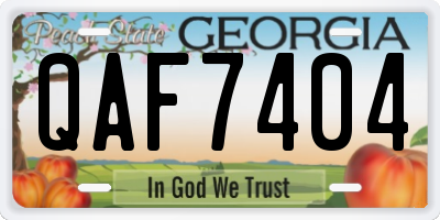 GA license plate QAF7404
