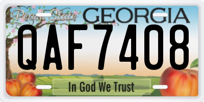 GA license plate QAF7408