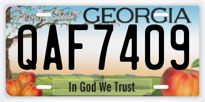 GA license plate QAF7409