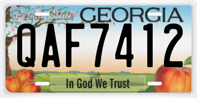 GA license plate QAF7412