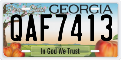 GA license plate QAF7413