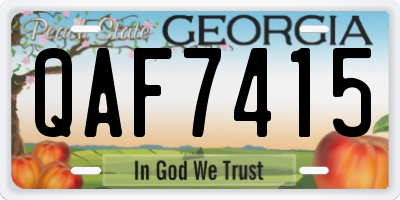 GA license plate QAF7415