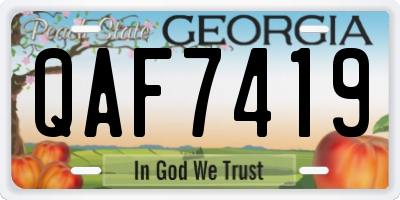 GA license plate QAF7419
