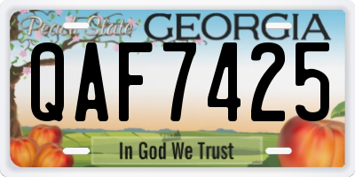 GA license plate QAF7425