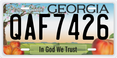 GA license plate QAF7426