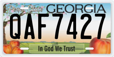 GA license plate QAF7427