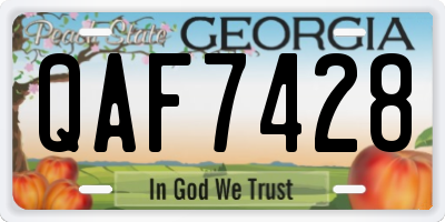 GA license plate QAF7428
