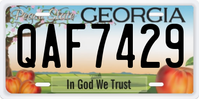 GA license plate QAF7429