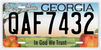 GA license plate QAF7432