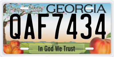 GA license plate QAF7434