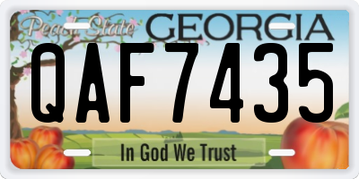 GA license plate QAF7435
