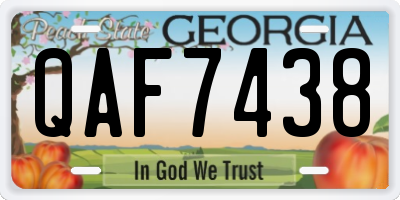 GA license plate QAF7438