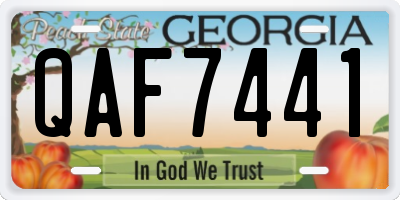 GA license plate QAF7441