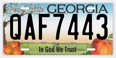 GA license plate QAF7443