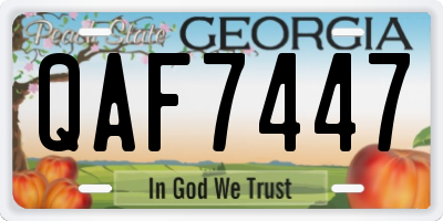 GA license plate QAF7447
