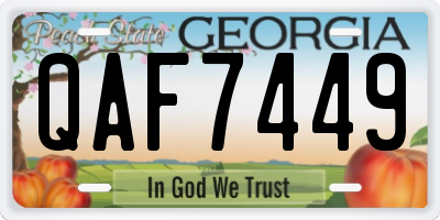 GA license plate QAF7449