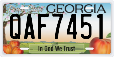 GA license plate QAF7451