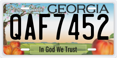 GA license plate QAF7452