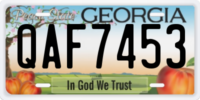 GA license plate QAF7453