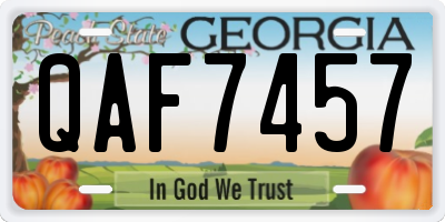 GA license plate QAF7457