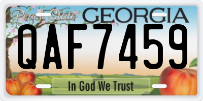 GA license plate QAF7459
