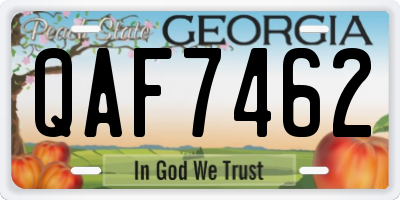 GA license plate QAF7462