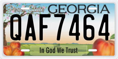 GA license plate QAF7464