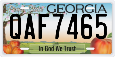 GA license plate QAF7465