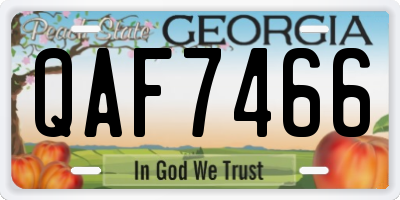 GA license plate QAF7466