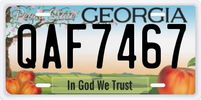 GA license plate QAF7467